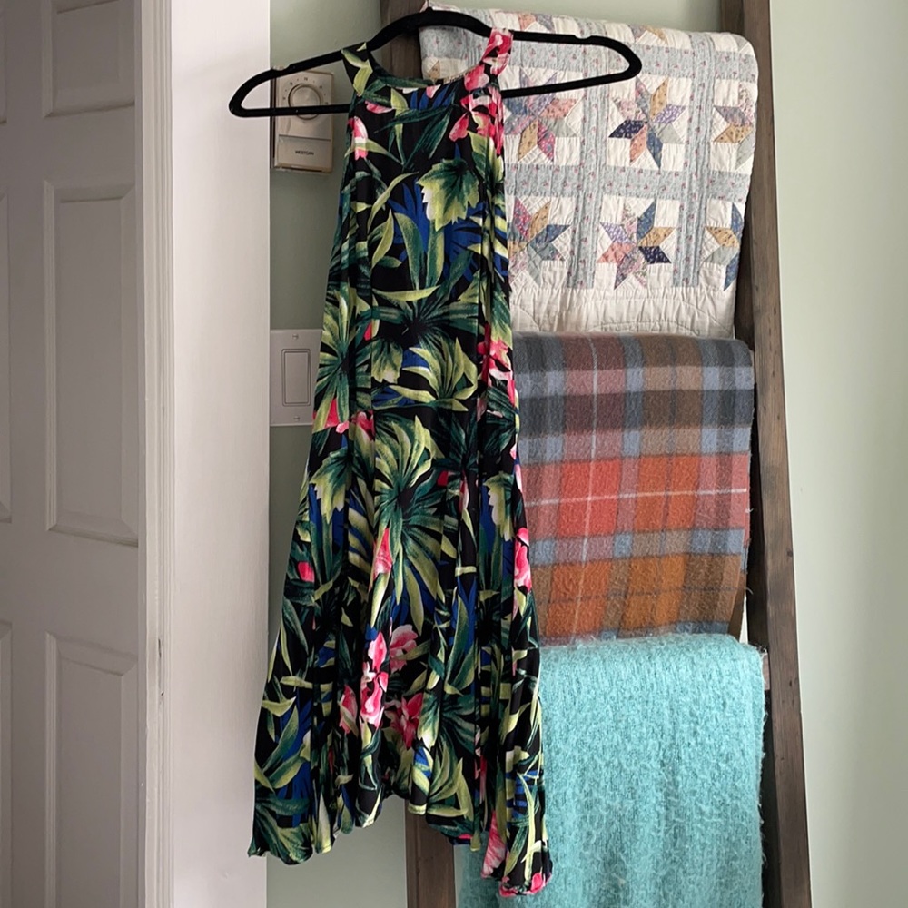 Hawaiian flower print dress